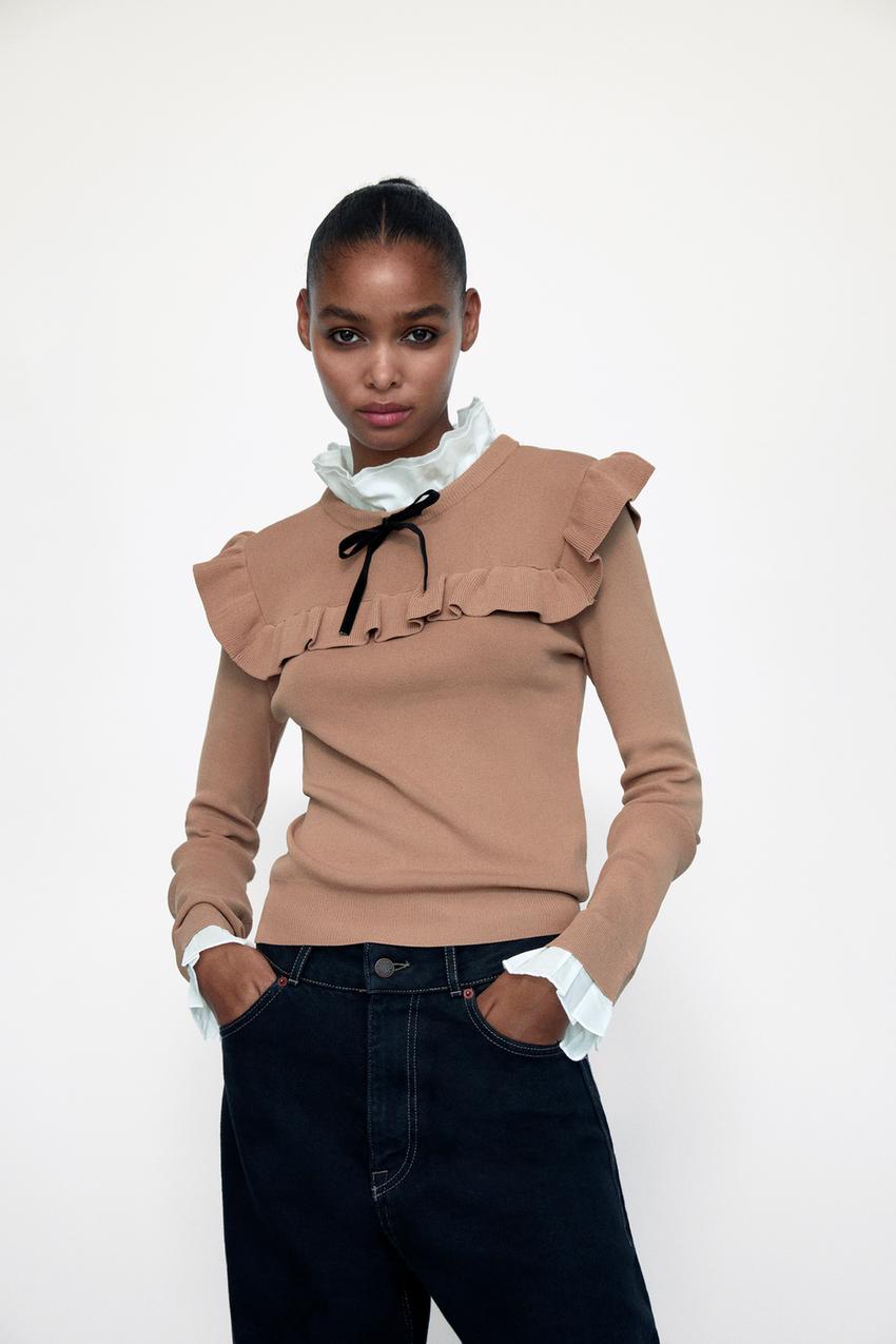 Image 2 of COMBINATION KNIT SWEATER from Zara