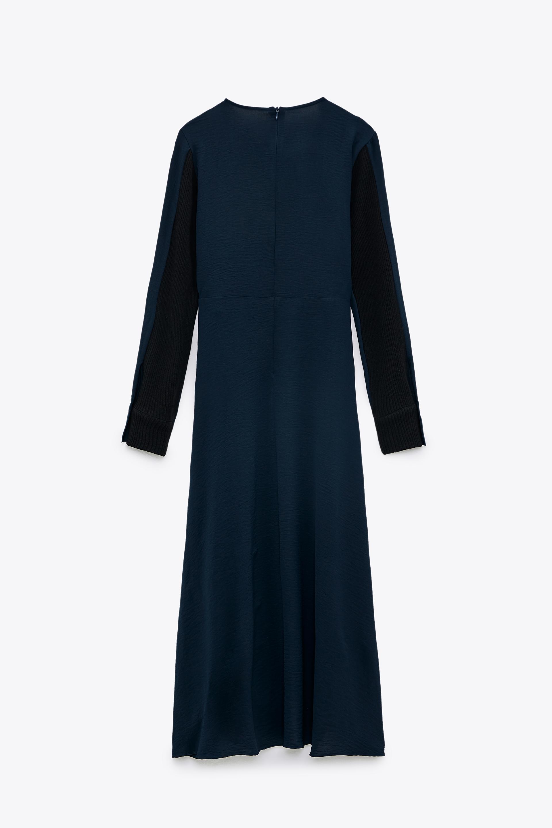 navy blue contrast dress