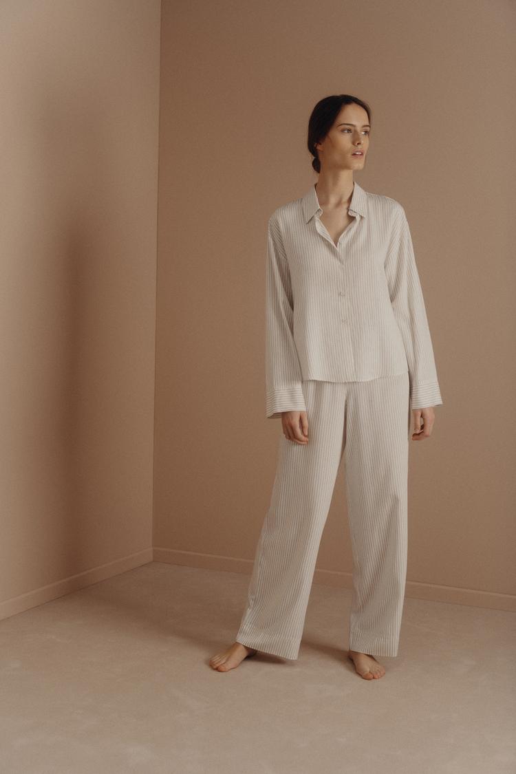 Cizgili Pijama Alti Zara Turkiye Turkey