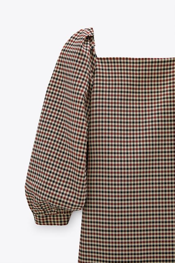 チェック柄ミニワンピース Zara Japan 日本 チェック柄ミニワンピース Zara Japan 日本