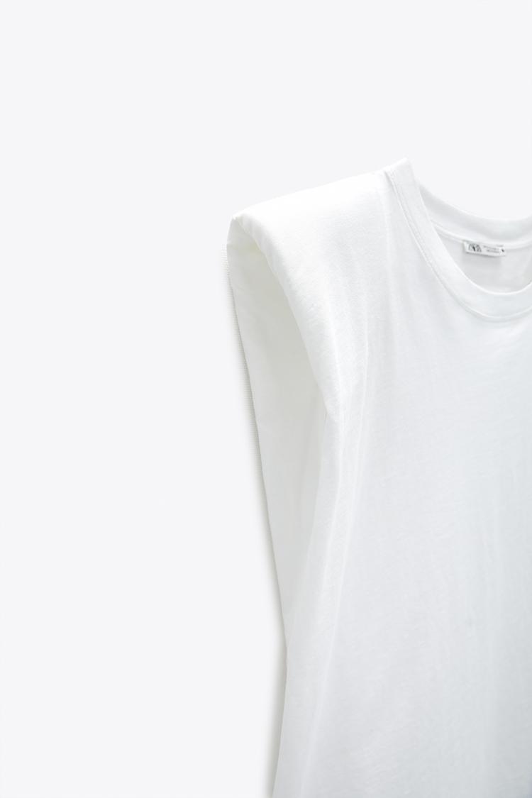 T Shirt With Shoulder Pads Zara Indonesia