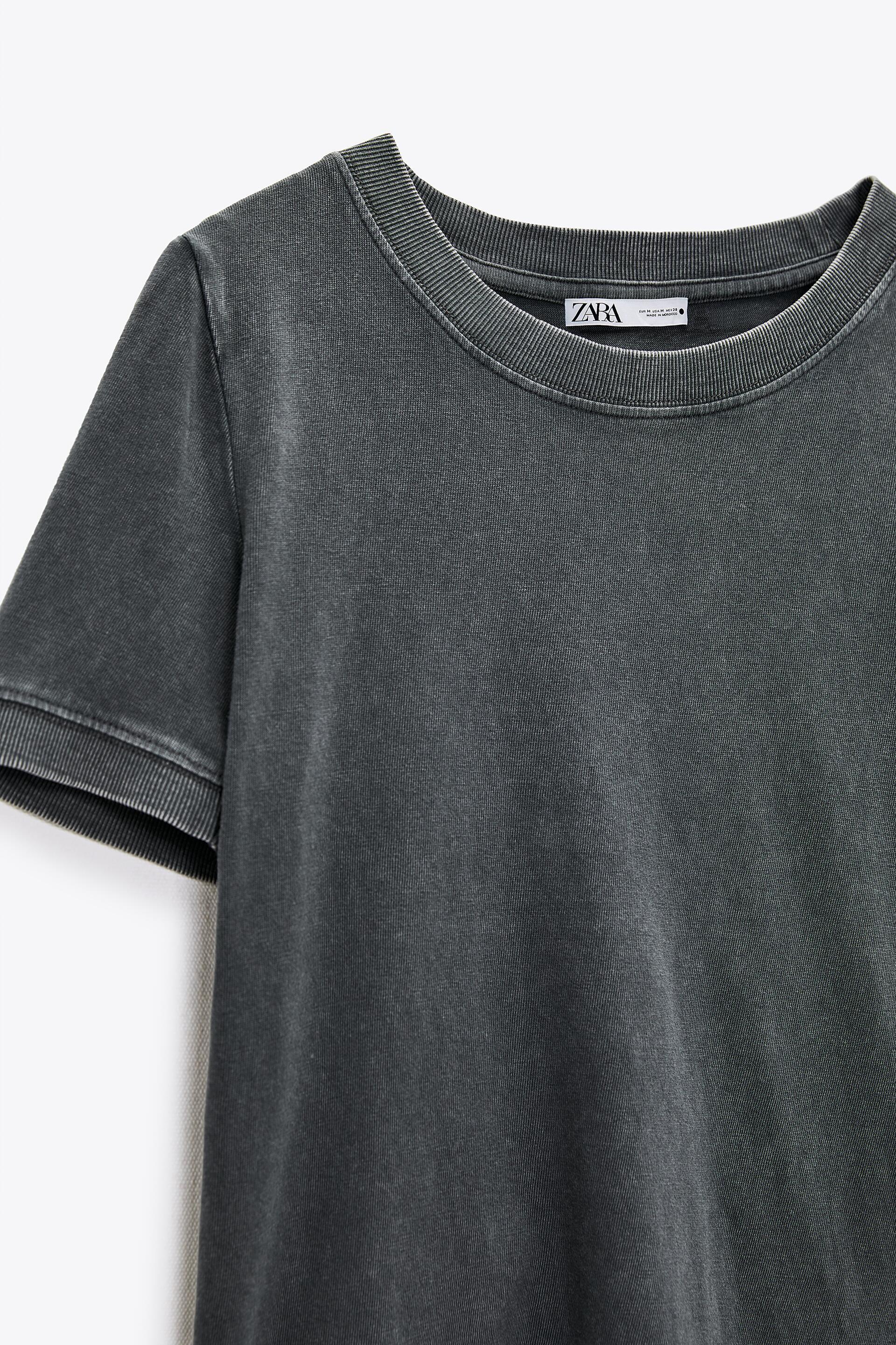 FADED RIBBED T-SHIRT - Green | ZARA 