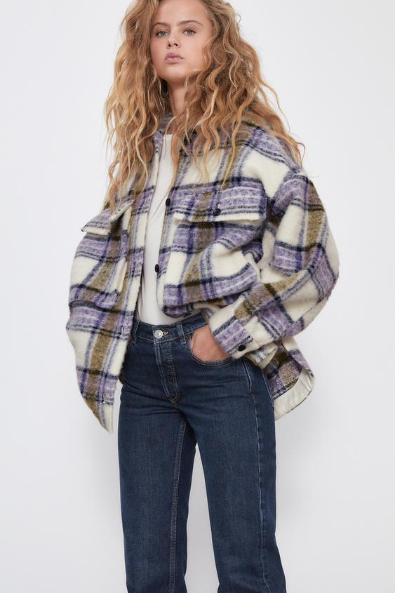 チェック柄オーバーサイズシャツジャケット Zara Japan 日本 チェック柄オーバーサイズシャツジャケット Zara Japan 日本