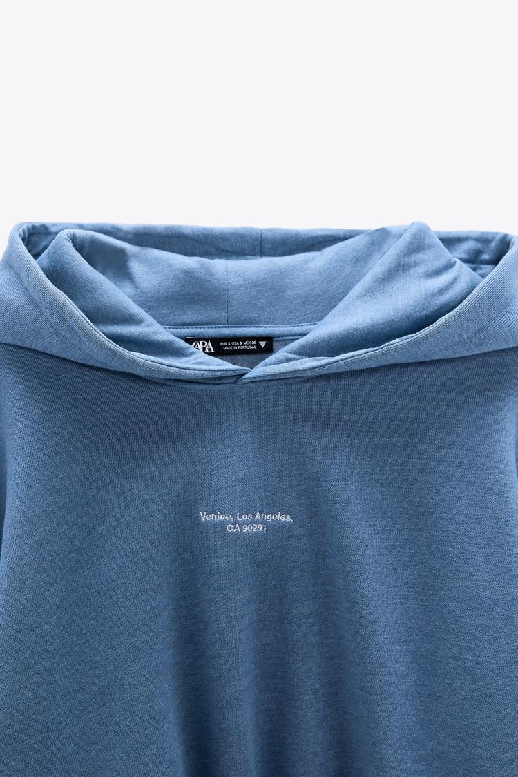 Slogan Print Hoodie Zara Cyprus