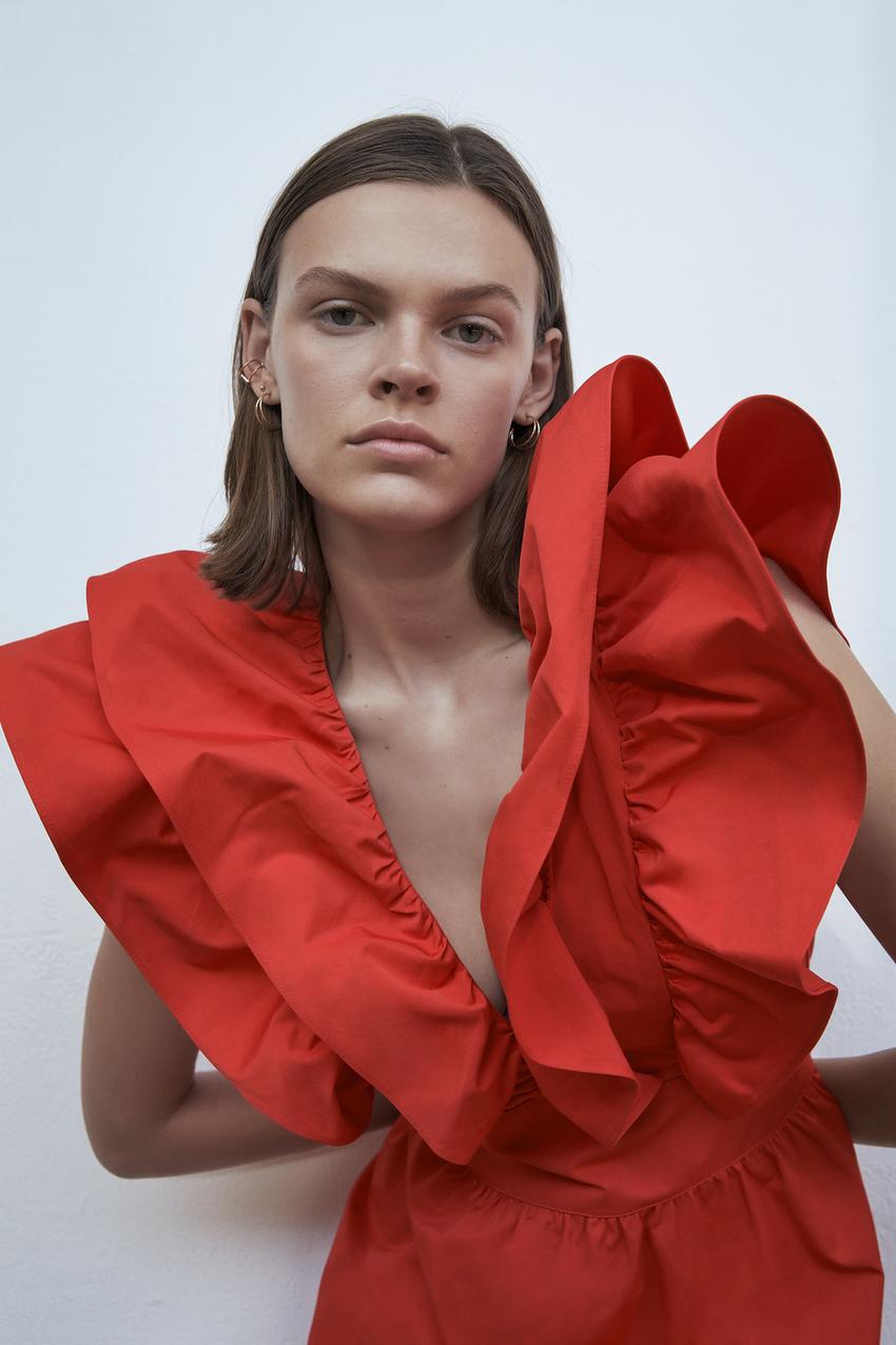 Image 1 of MINI DRESS WITH RUFFLES from Zara