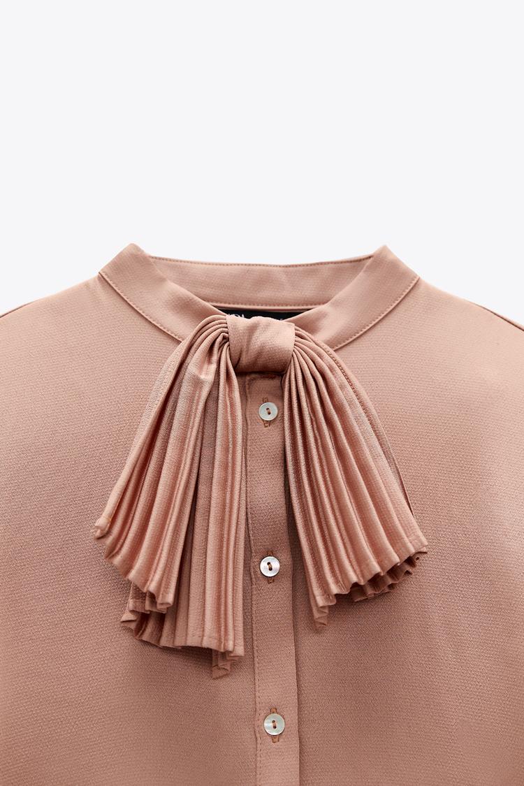 Bluse Mit Plissierter Schleife Zara Deutschland Germany
