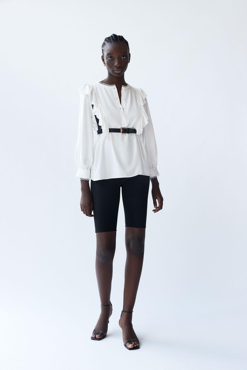 Изображение 1 из SHIRT WITH VOLANT от Zara
