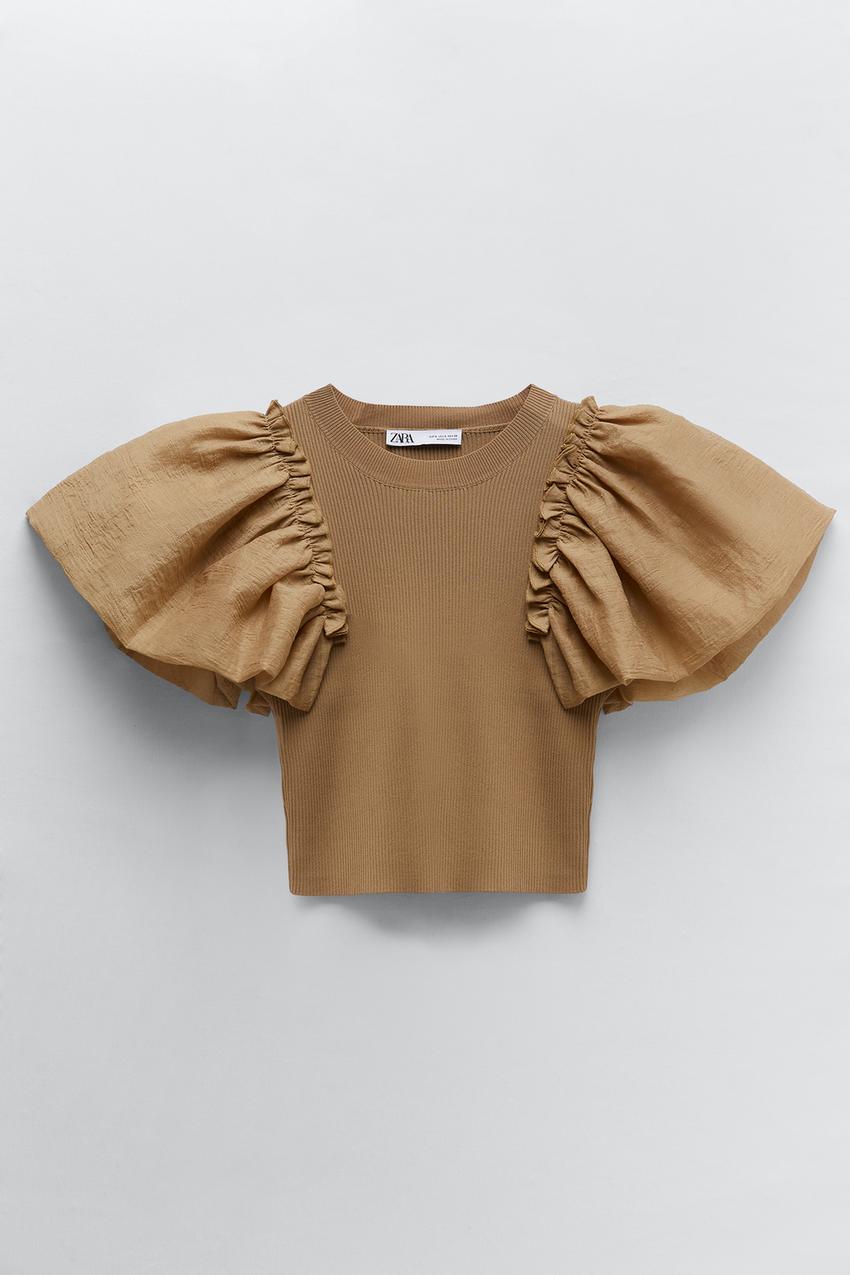 Image 3 of CONTRAST KNIT TOP from Zara