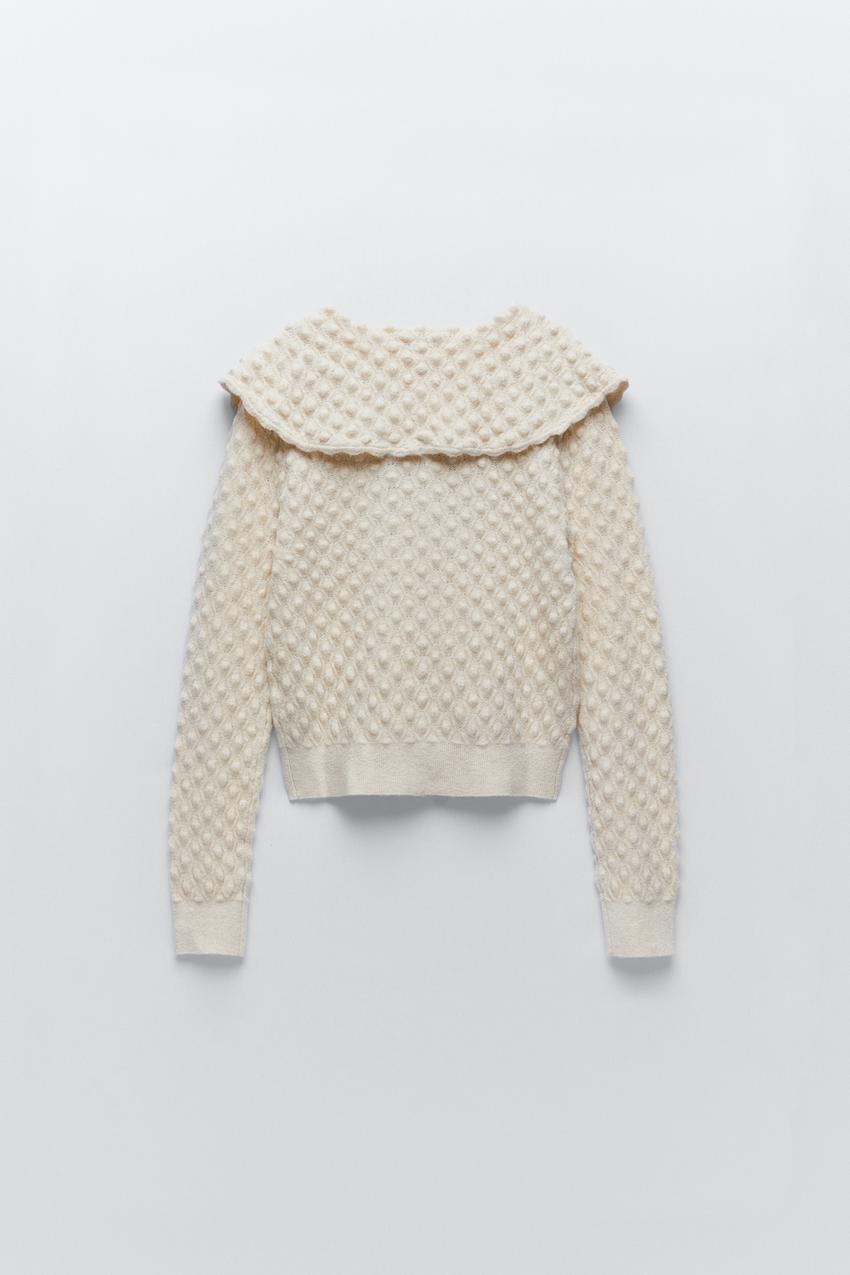 Image 5 of STRIPED TEXTURED KNIT SWEATER from Zara