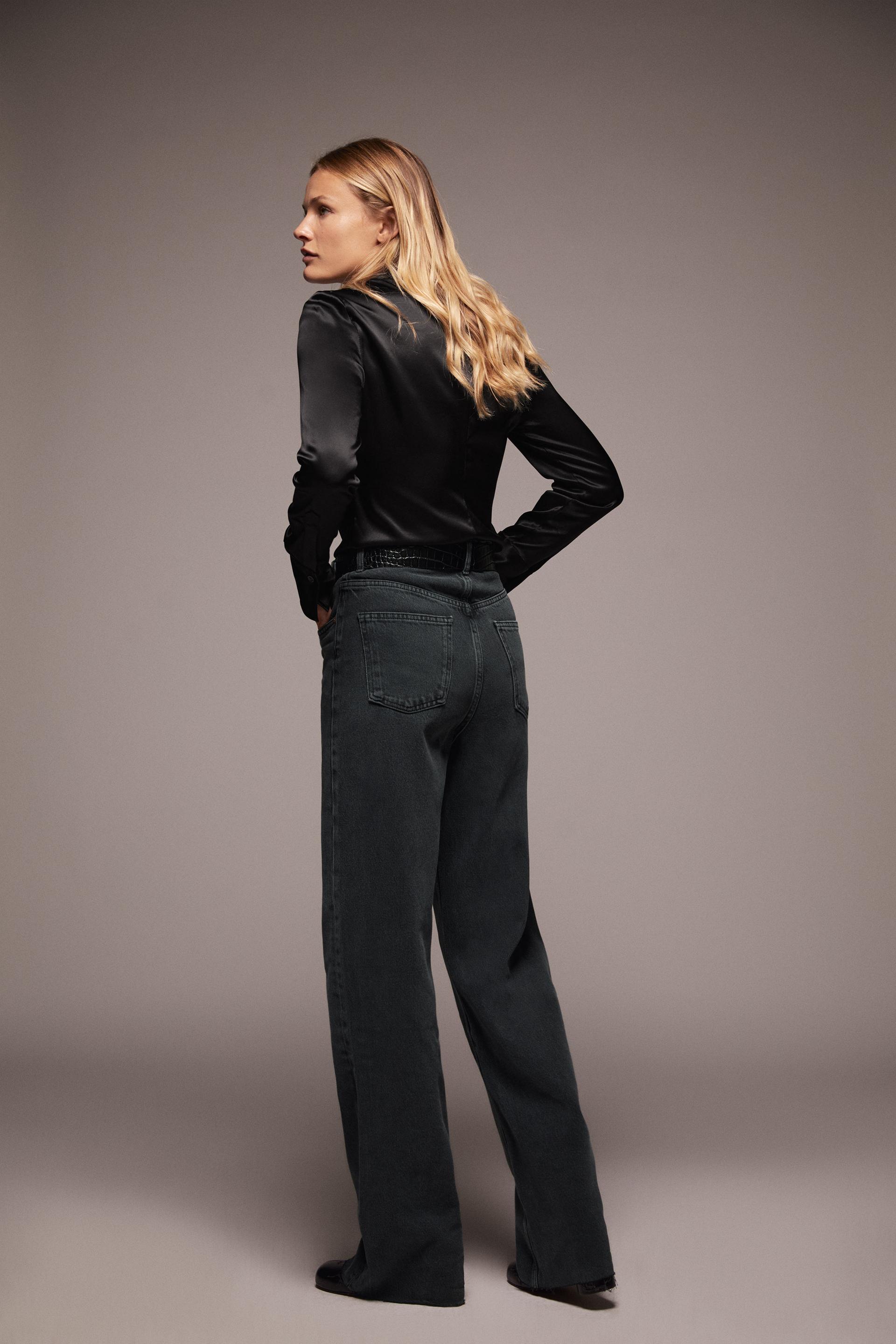 Zara ZW PREMIUM '90S FULL LENGTH SONORA BLACK JEANS - 75678284-807-