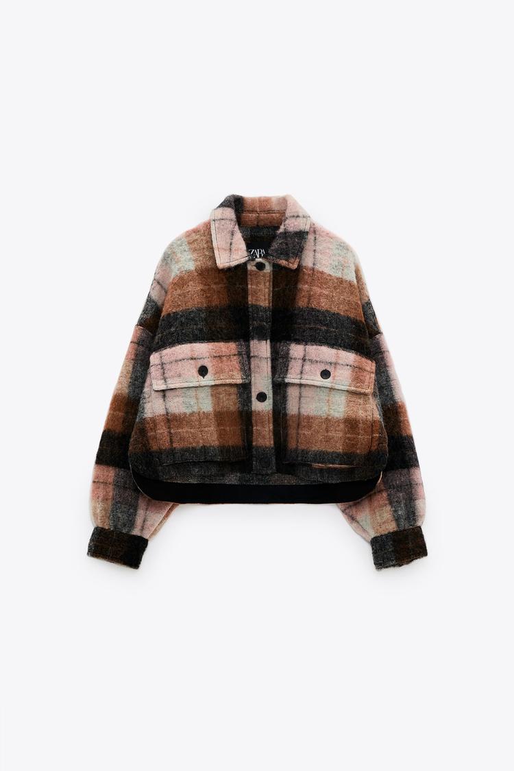 Giacchetta Cropped A Quadri Zara Italia Italy