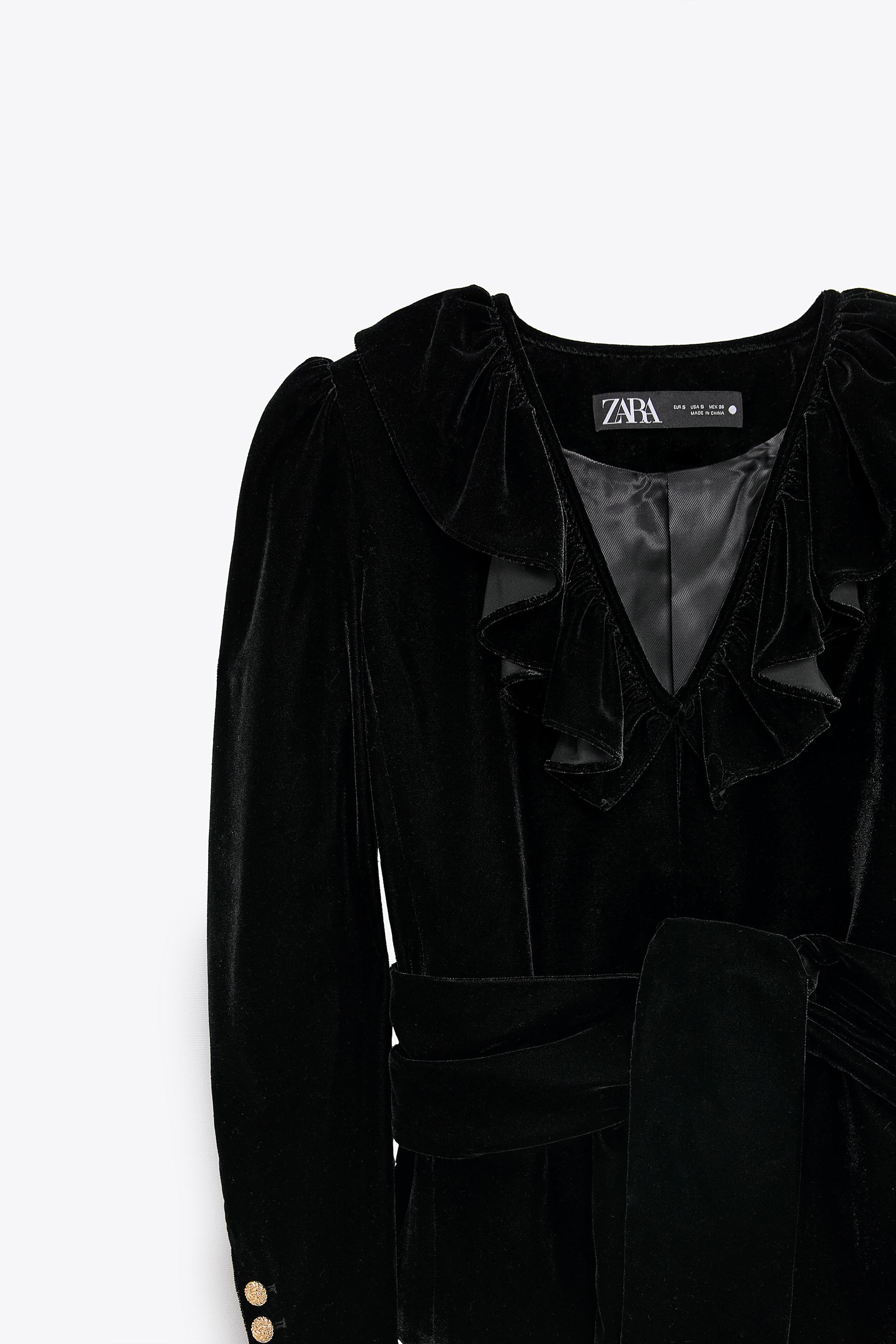 Blazer Terciopelo Volantes Zara Espana