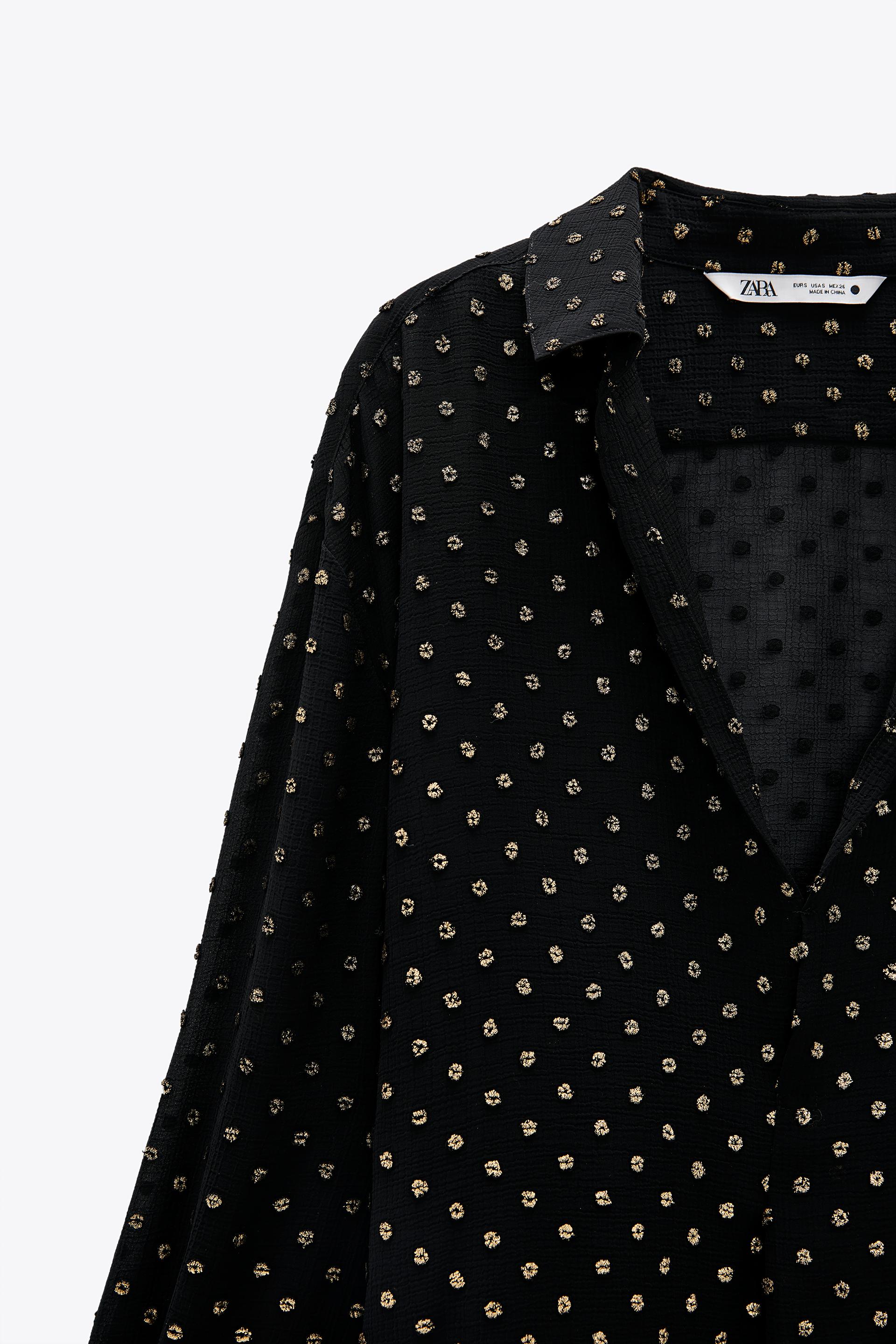 Camicia Con Filo Lame Zara Italia Italy