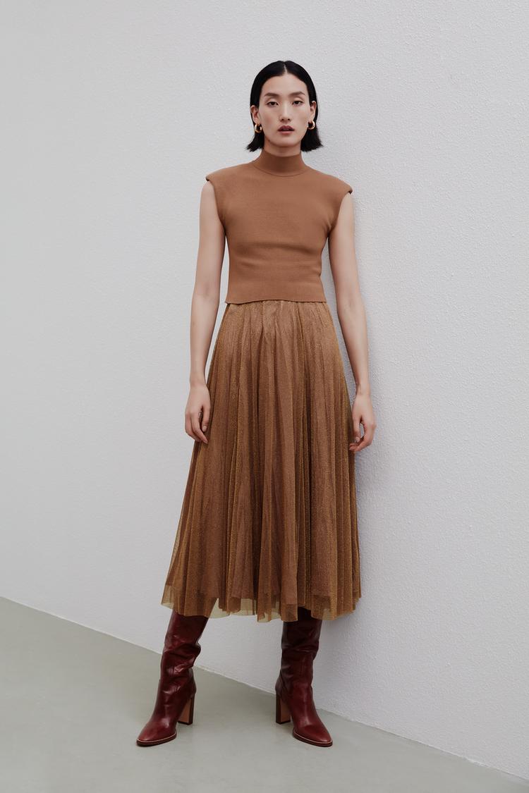 メタリック糸入りチュールスカート Zara Japan 日本