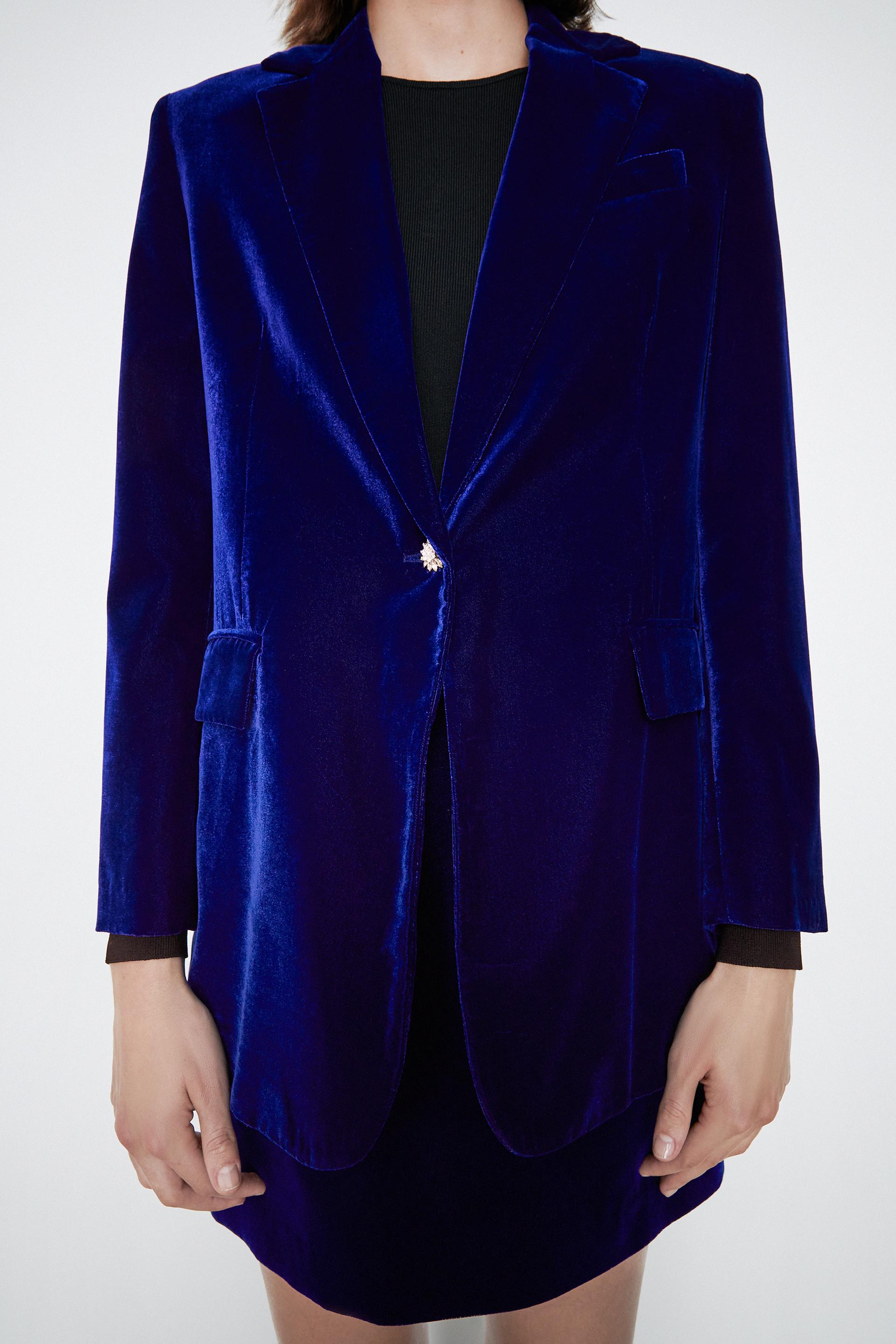 Blazer Oversize Terciopelo Zara Espana