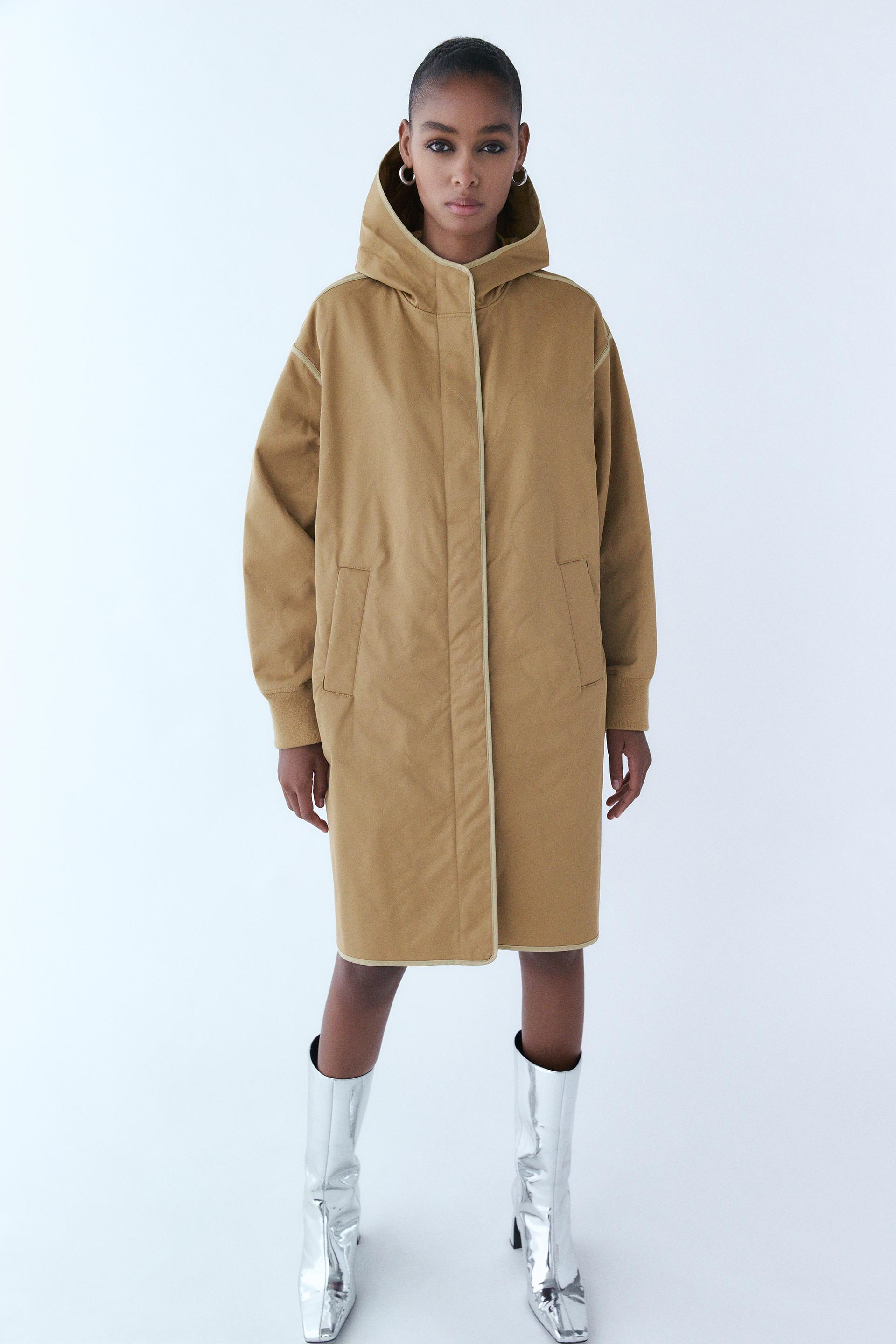 Parka With Contrast Piping Zara Singapore