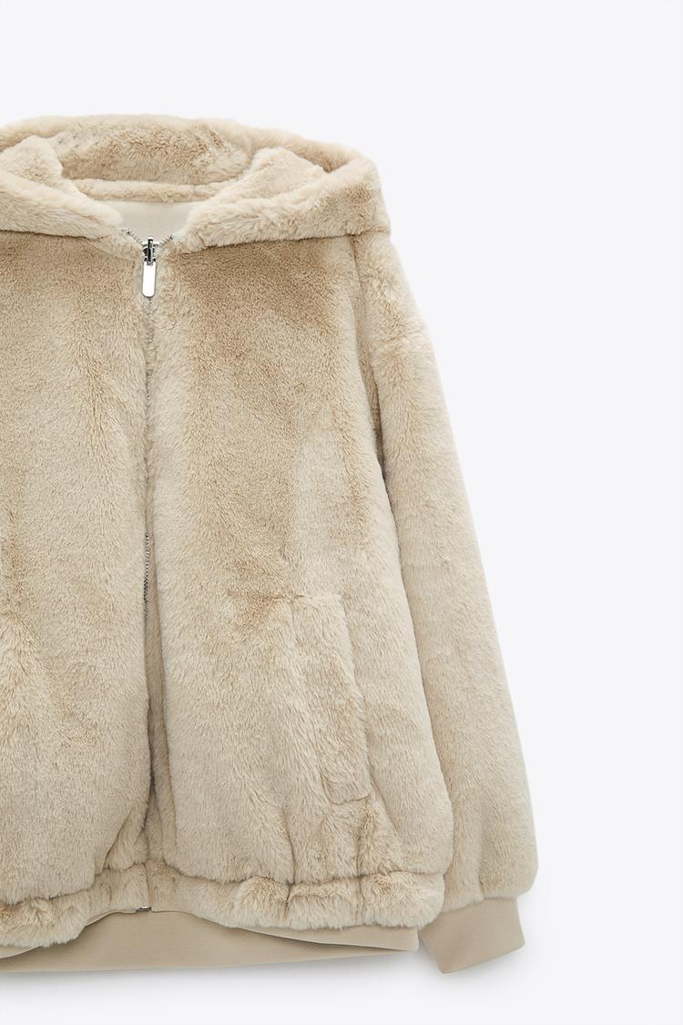 リバーシブルフェイクファージャケット Zara Japan 日本