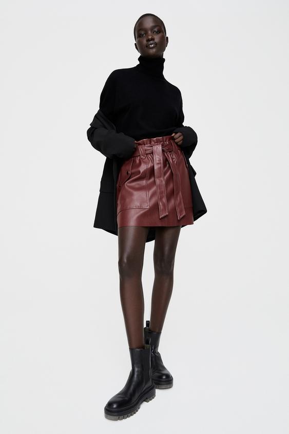 Faux Leather Paperbag Skirt Zara United Kingdom - Zara Faux Leather Mini Skirt With Pockets Faux Leather Paperbag Skirt Zara United Kingdom - Zara Faux Leather Mini Skirt With Pockets