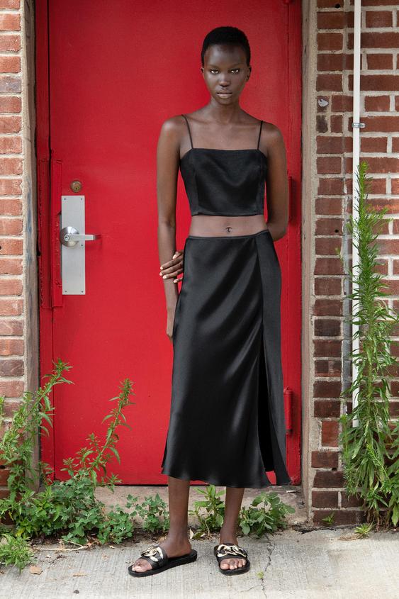 Jupe longue satin zara clearance