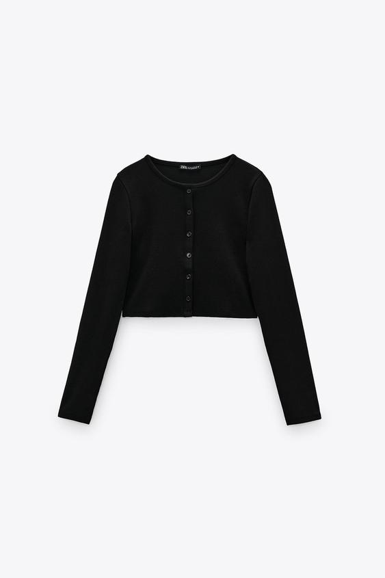 zara ribbed cardigan with buttons