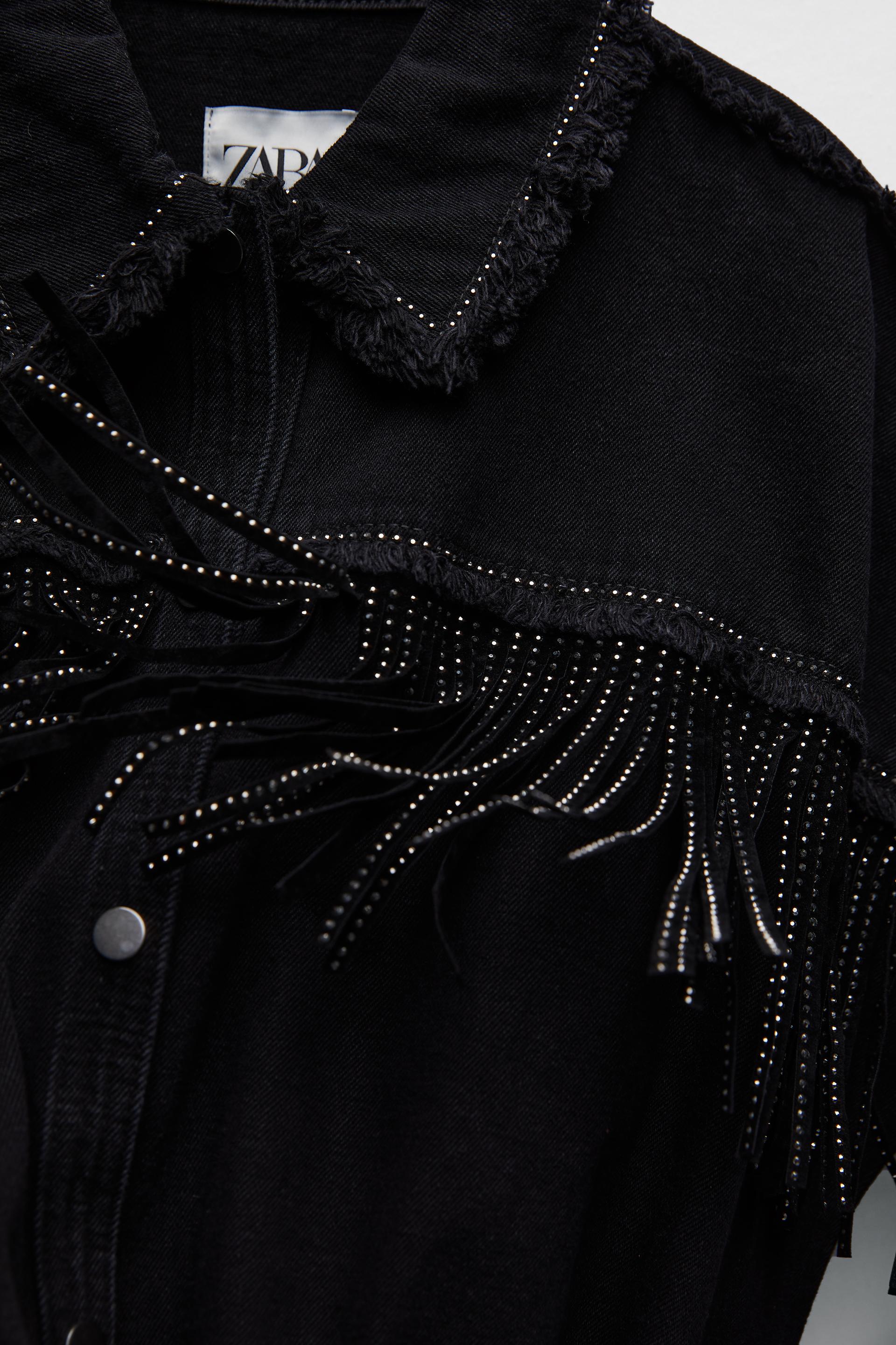 Geacă Decorată Cu Franjuri Si Detalii Strălucitoare Zara Romania