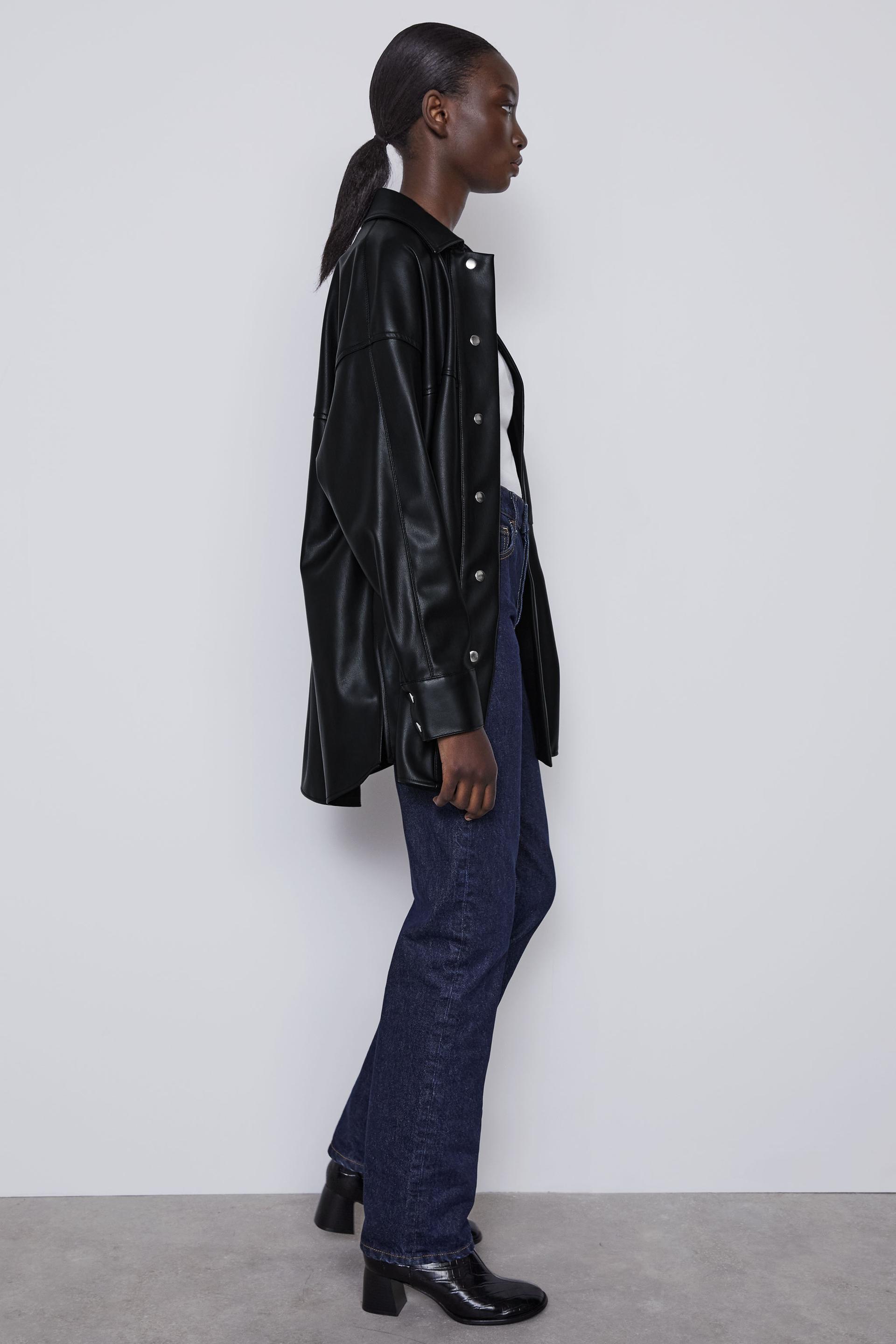 レザー風シャツジャケット Zara Japan 日本 レザー風シャツジャケット Zara Japan 日本