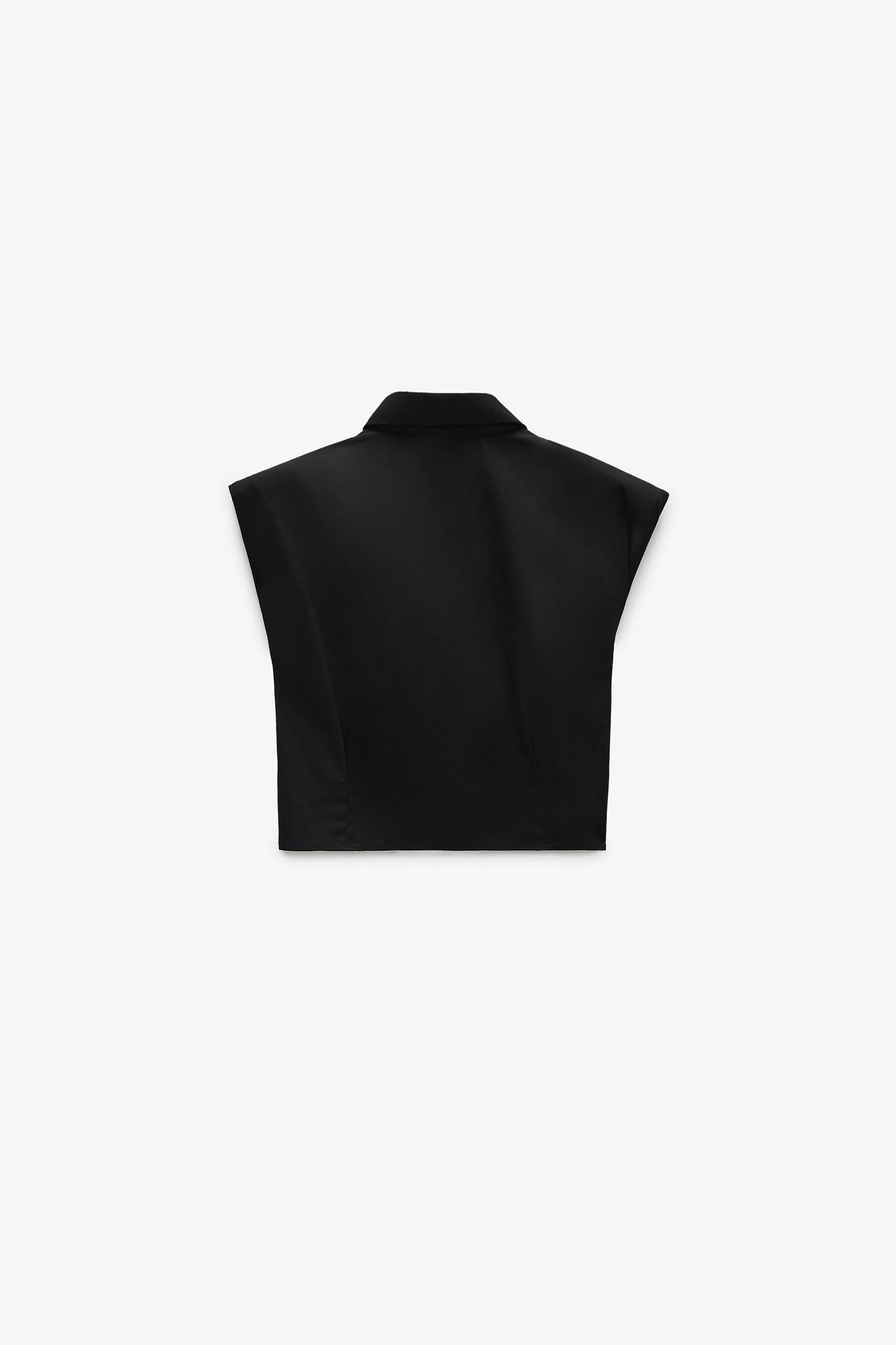 Poplin Shirt With Shoulder Pads Zara International