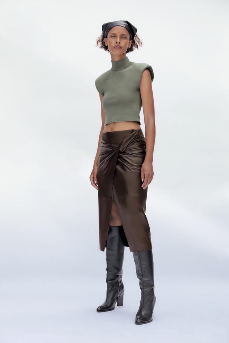 White Sleeveless Shoulder Pad Top River Island