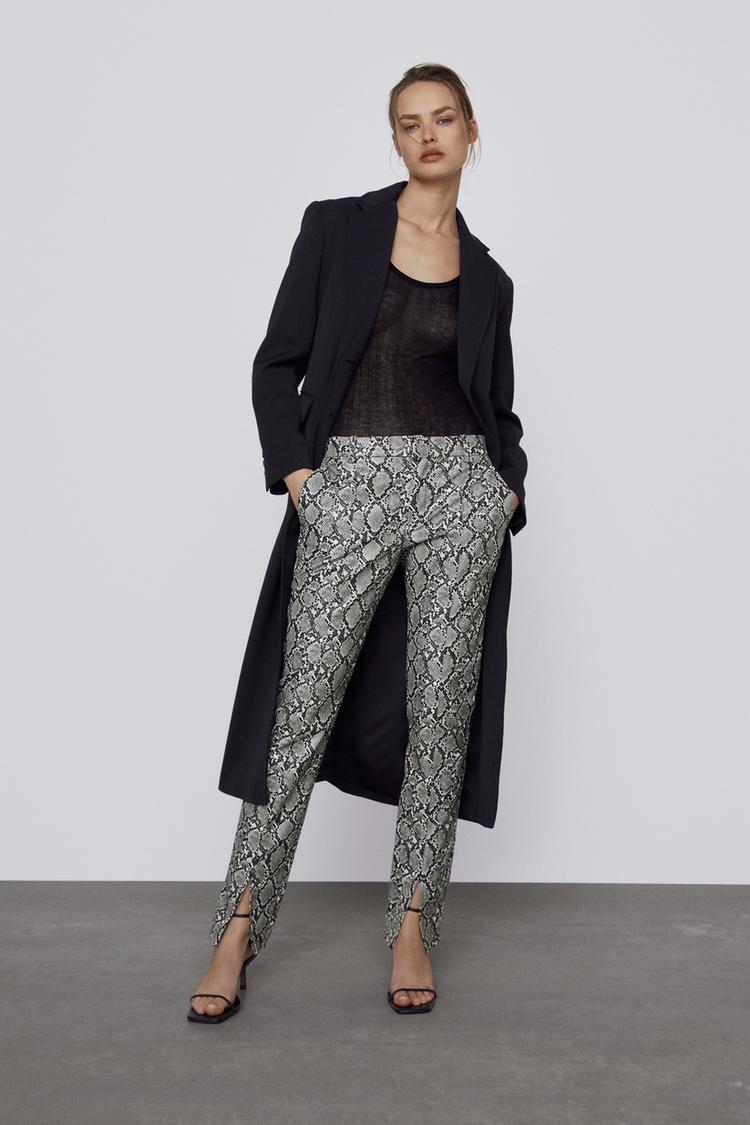 Gemusterte Hose Aus Kunstleder Zara Deutschland Germany