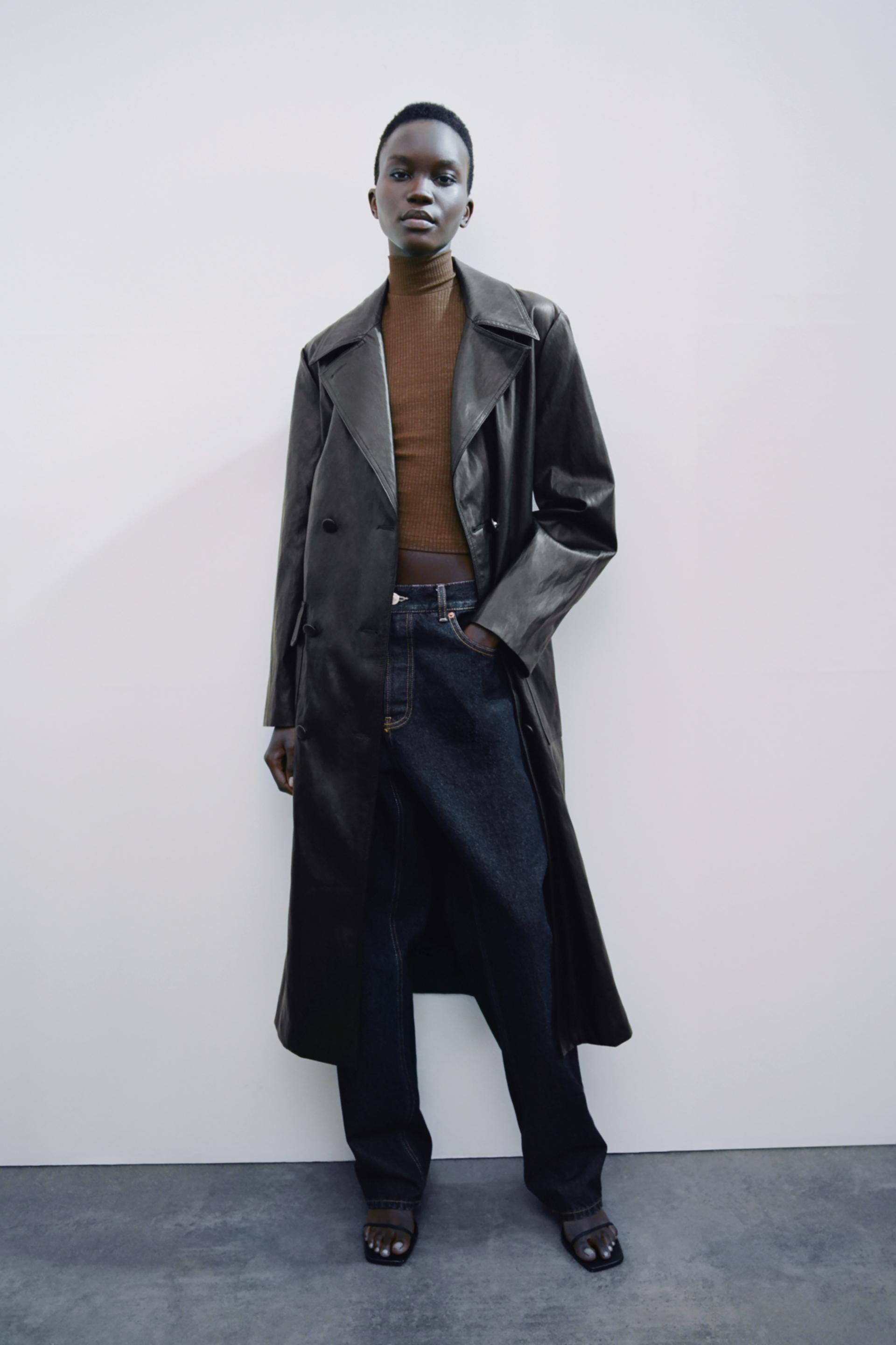 Limited edition faux leather trench coat zara Clearance