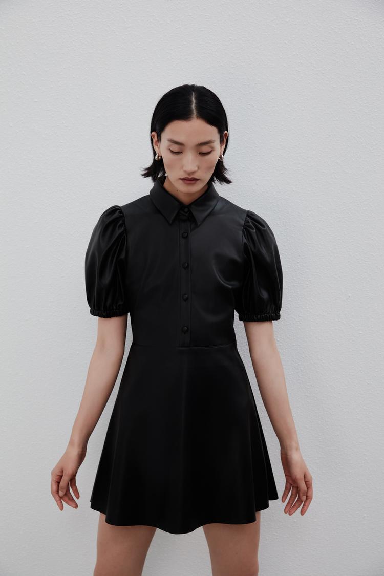 レザーテイストミニドレス Zara Japan 日本