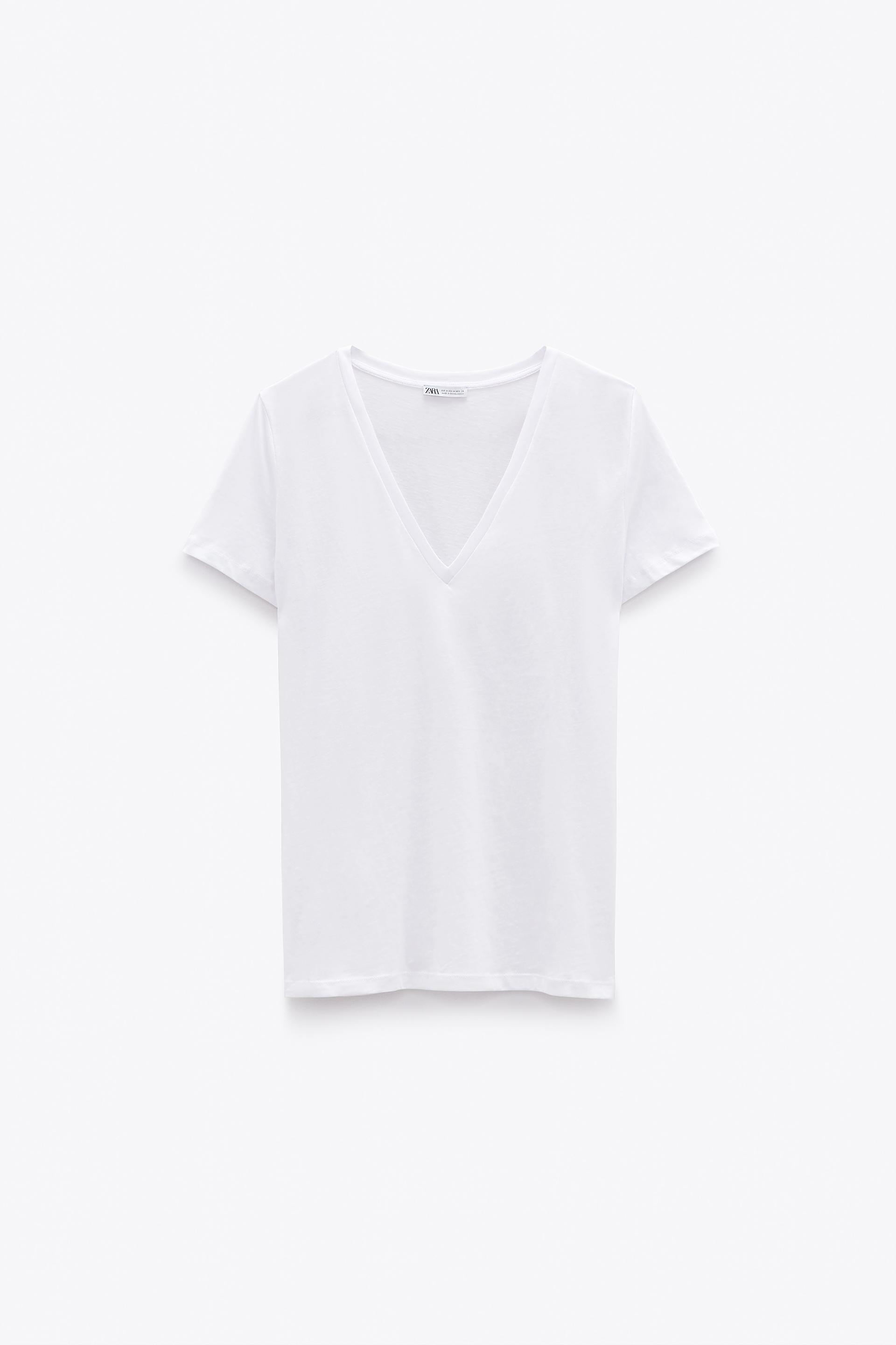 T Shirt Basic Scollo A V Zara Italia Italy