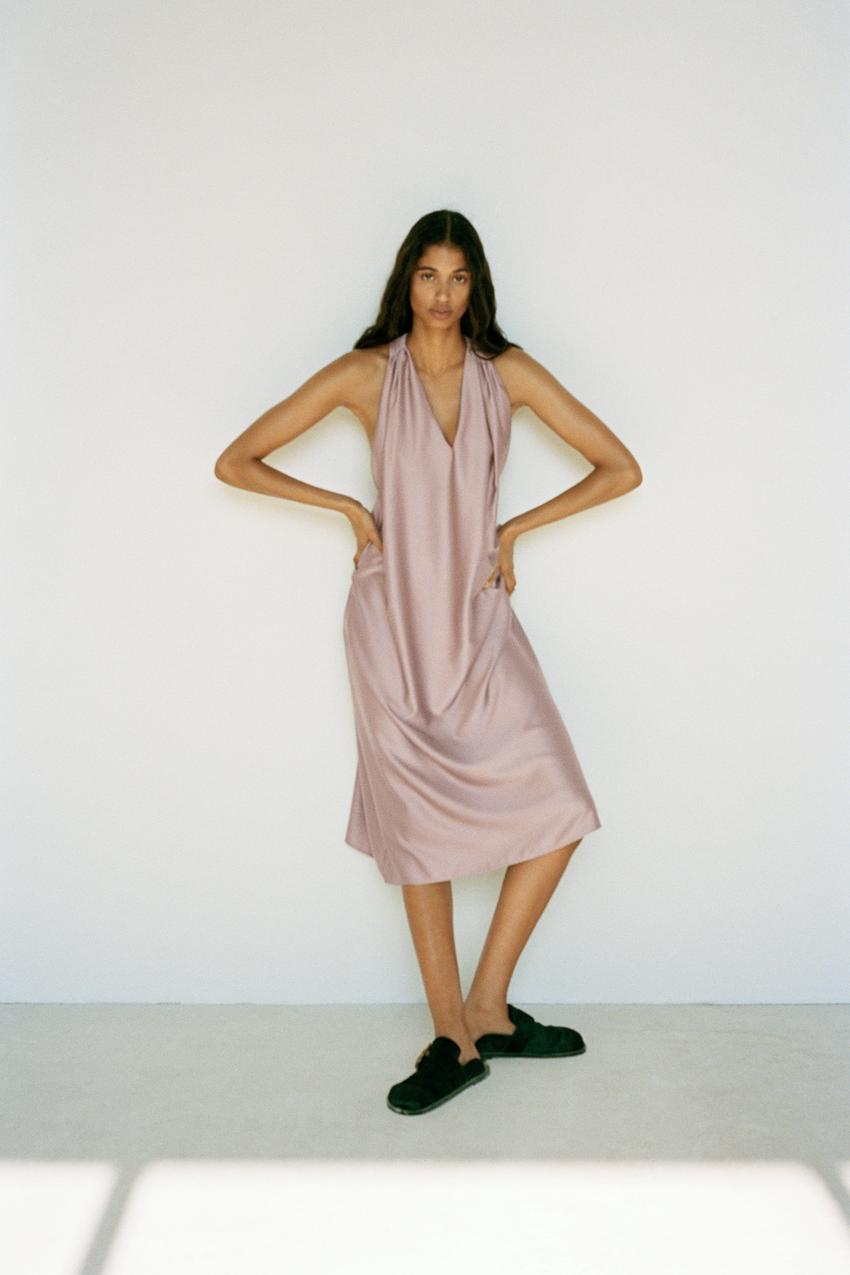 サテン地ワンピース Zara Japan 日本