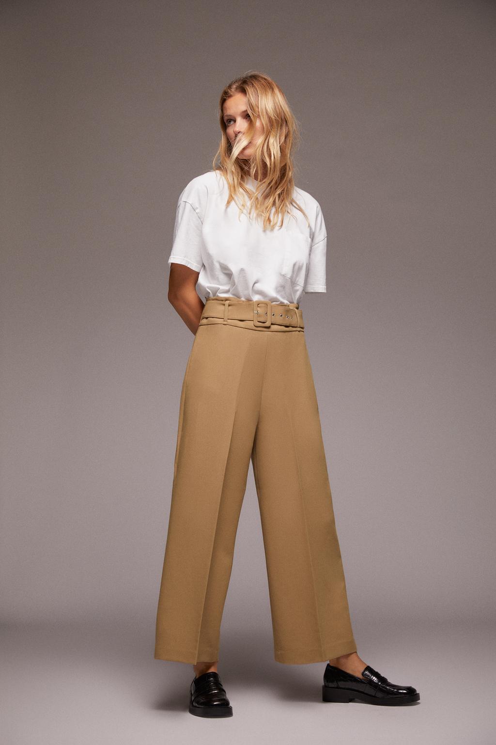 Immagine 1 di PANTALONI CULOTTE CINTURA di Zara