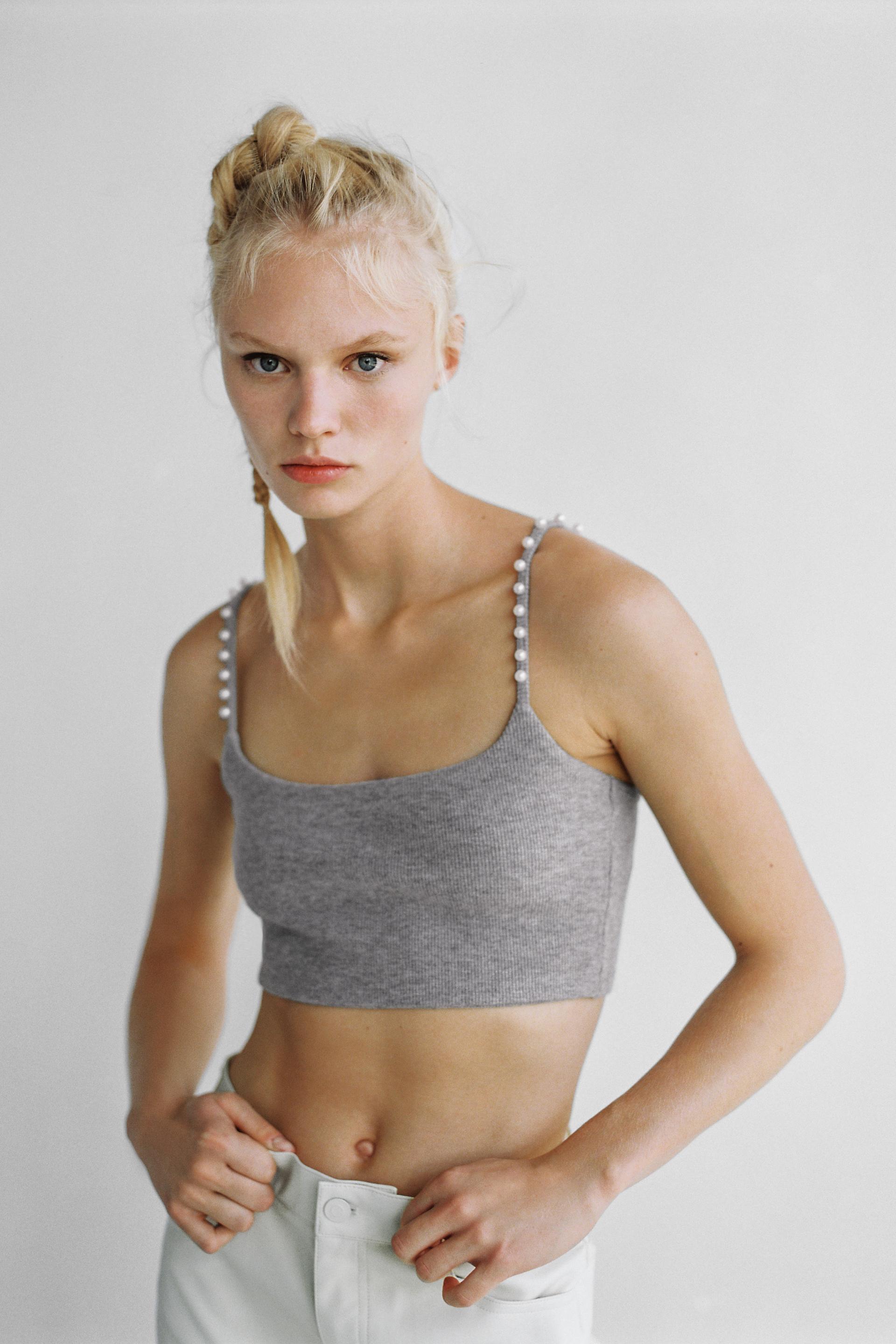 Soft touch knit crop top zara clearance