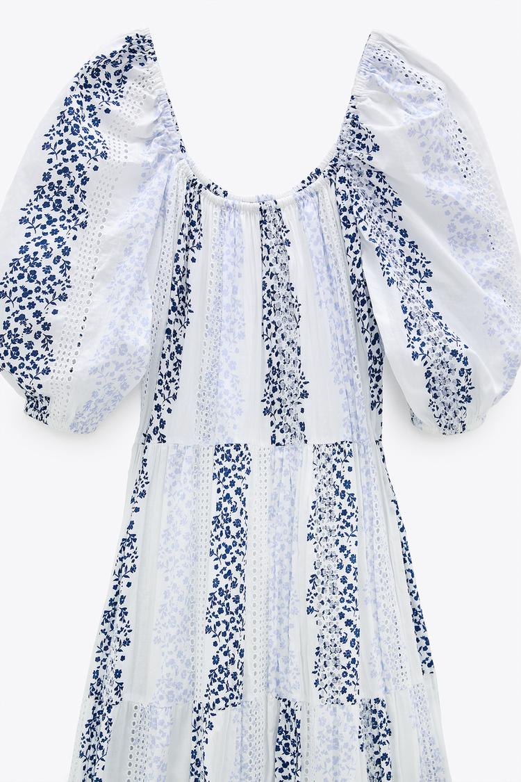 刺繍入りプリント柄ワンピース Zara Japan 日本 刺繍入りプリント柄ワンピース Zara Japan 日本