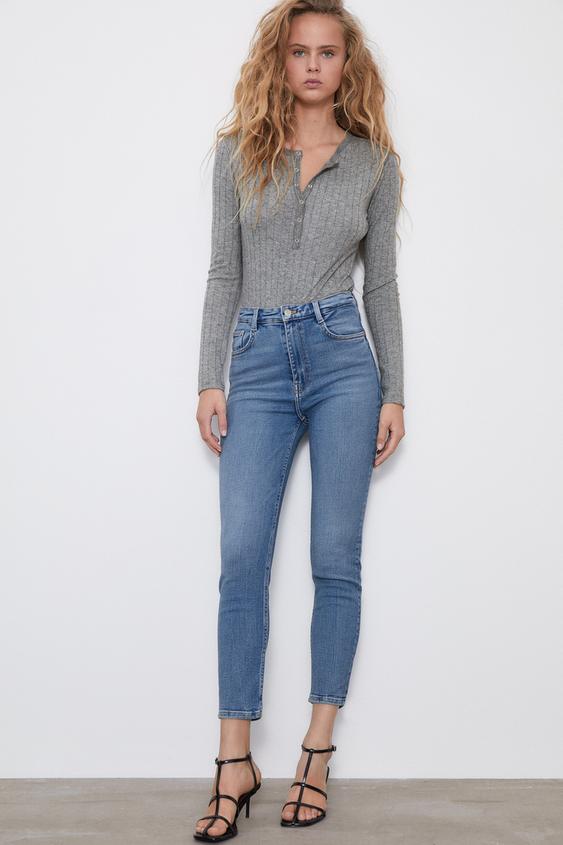 Skinny Jeans Im Vintage Look Mit Hohem Bund Zara Deutschland Germany