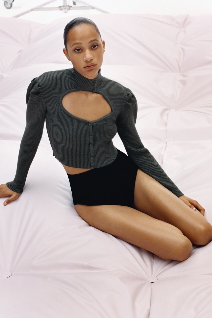 Image 1 of CUT OUT KNIT SWEATER from Zara