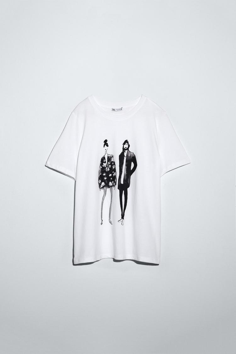 T Shirt With Front Print Zara Spain