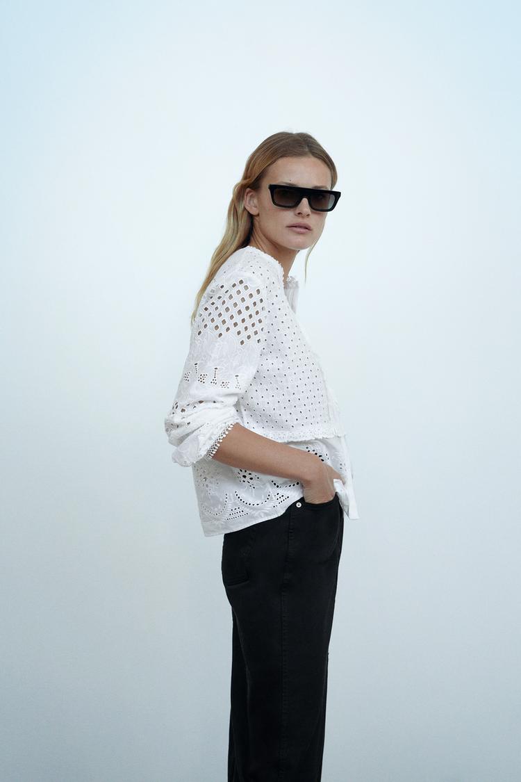 Hemd Mit Lochstickerei Zara Deutschland Germany