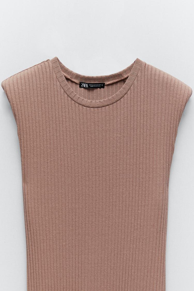 肩パッド付きリブ地ワンピース Zara Japan 日本
