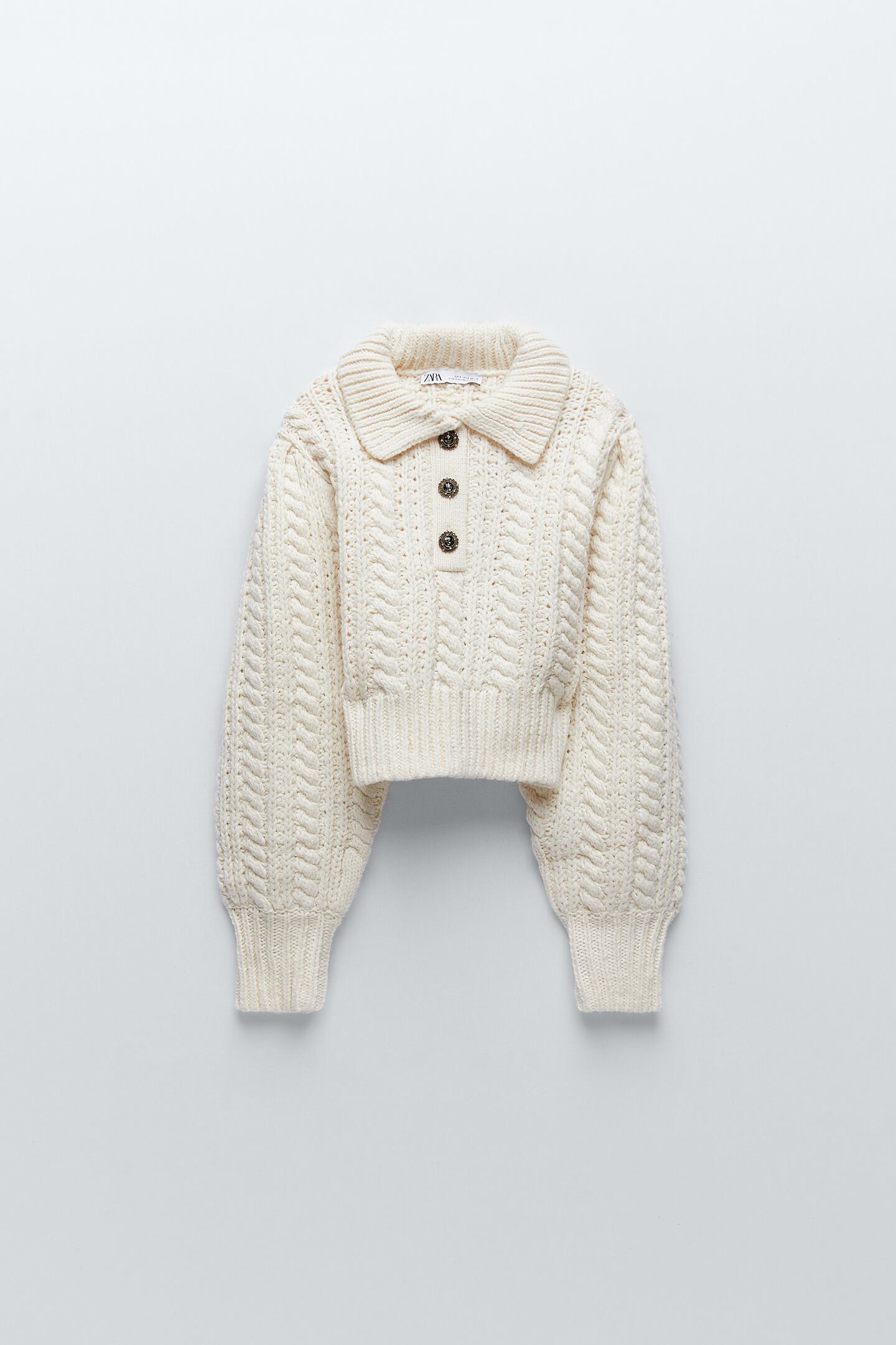 Image 3 of CABLE-KNIT SWEATER from Zara