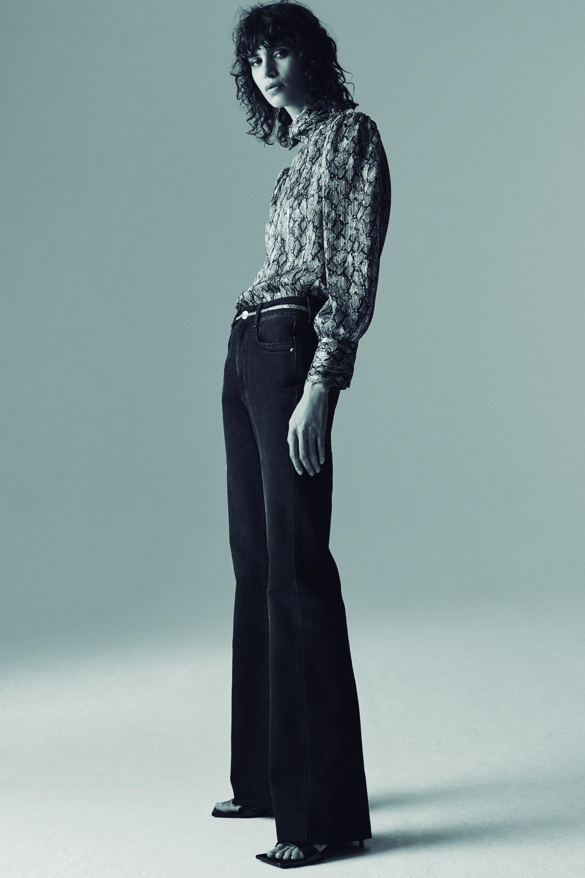 Z1975 Hi Rise Flared Jeans With Belt Zara United States