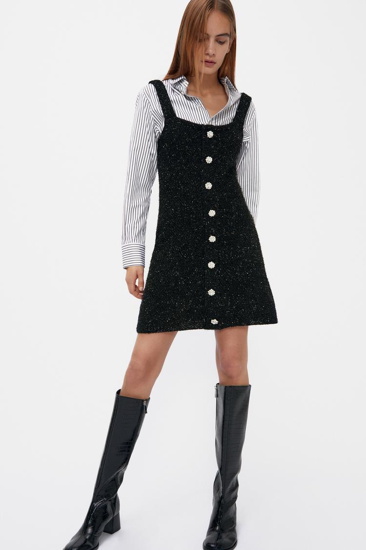 ビジューボタン付きワンピース Zara Japan 日本 ビジューボタン付きワンピース Zara Japan 日本