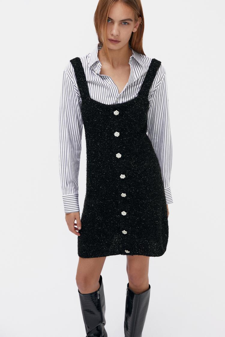 ビジューボタン付きワンピース Zara Japan 日本 ビジューボタン付きワンピース Zara Japan 日本