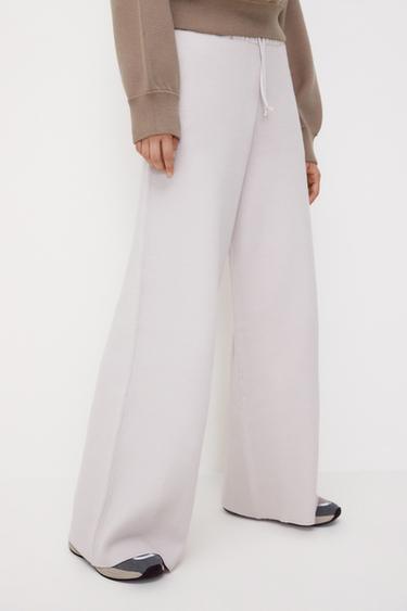 PANTALÓN ANCHO PUNTO - Gris claro | ZARA Chile