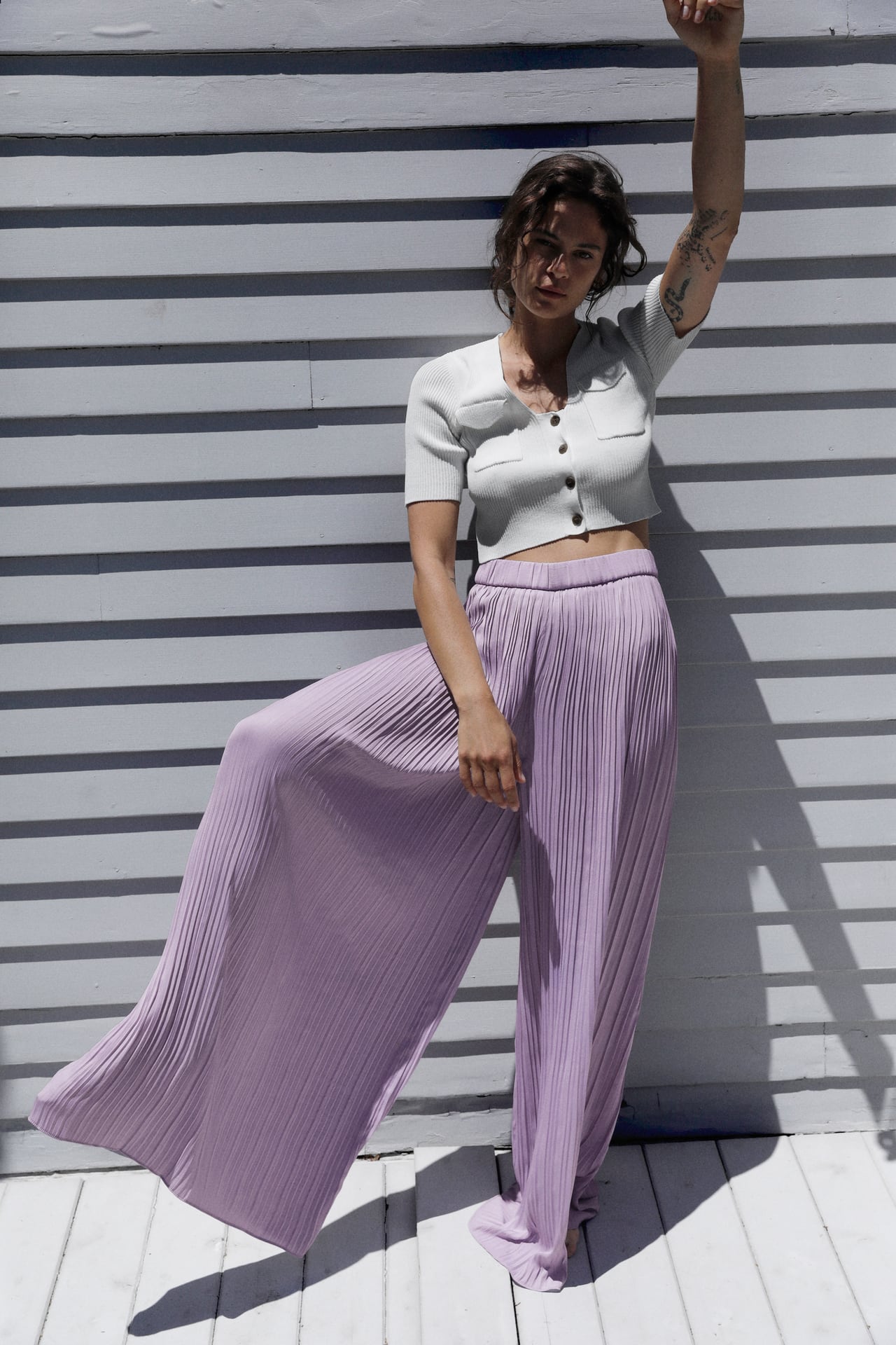 Image 1 of PLEATED PALAZZO TROUSERS from Zara