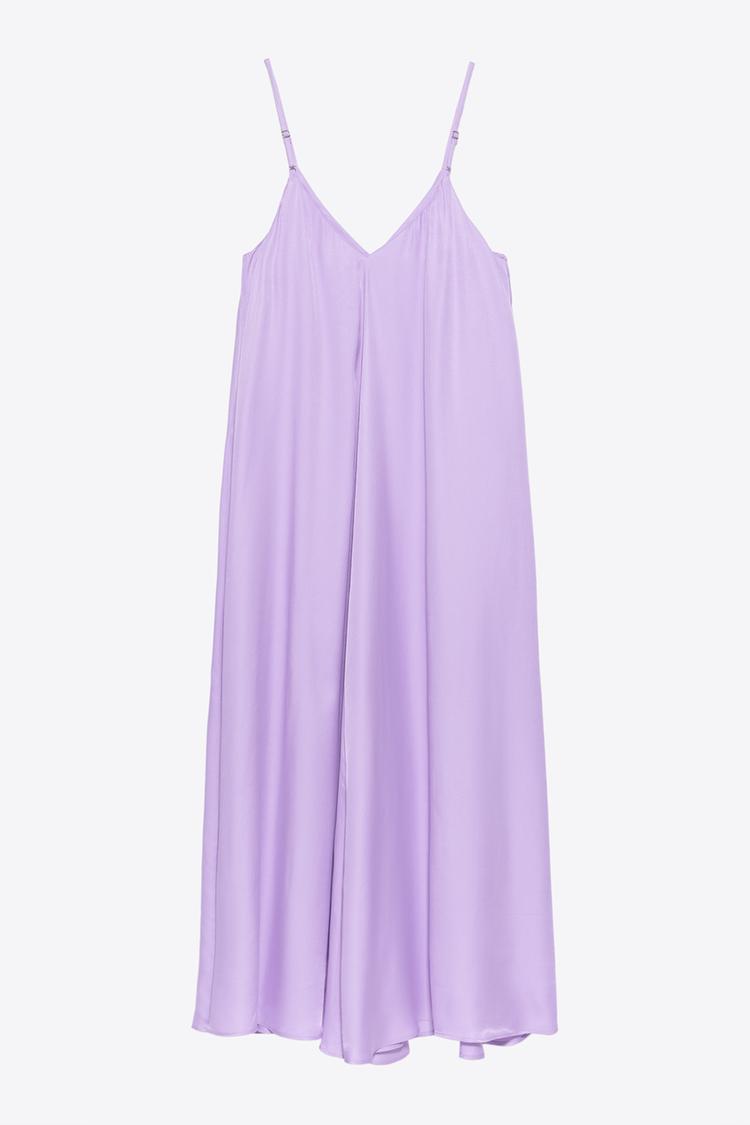 Voluminous Satin Effect Dress Trf Zara Uae Dubai Sharjah Ajman Uaq Fujairah