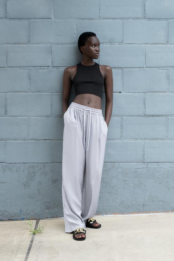 OVERSIZED TROUSERS WITH DRAWSTRINGS TRF