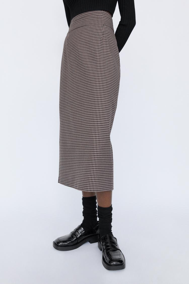ギンガムチェック柄スカート Zara Japan 日本